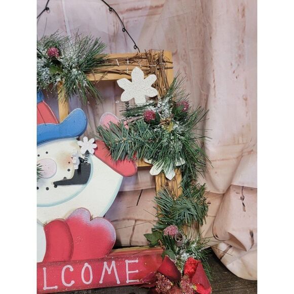 Welcome window snowman Xmas mistletoe snowflake hanging decor - Picture 4 of 5
